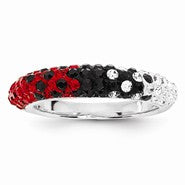 Sterling Silver Swarovski Elements Cincinnati Spirit Domed Ring