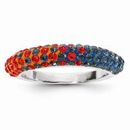 Sterling Silver Swarovski Elements Auburn Spirit Domed Ring