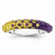 Sterling Silver Swarovski Elements Baton Rouge Spirit Domed Ring