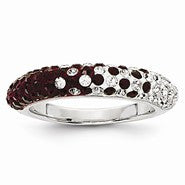 Sterling Silver Swarovski Elements Starkville Spirit Domed Ring
