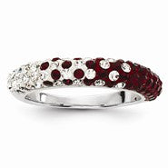 Sterling Silver Swarovski Elements Tuscaloosa Spirit Domed Ring