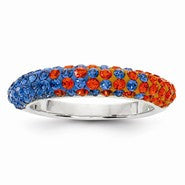 Sterling Silver Swarovski Elements Gainesville Spirit Domed Ring