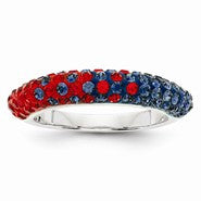 Sterling Silver Swarovski Elements Oxford Spirit Domed Ring