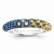 Sterling Silver Swarovski Elements Pittsburgh Spirit Domed Ring