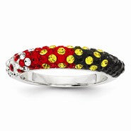 Sterling Silver Swarovski Elements College Park Spirit Domed Ring
