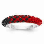 Sterling Silver Swarovski Elements Louisville Spirit Domed Ring