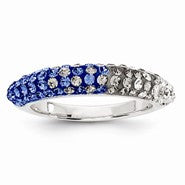 Sterling Silver Swarovski Elements South Orange Spirit Domed Ring