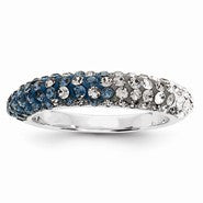 Sterling Silver Swarovski Elements Cincinnati Spirit Domed Ring