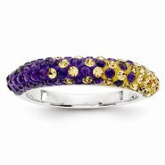 Sterling Silver Swarovski Elements Seattle Spirit Domed Ring