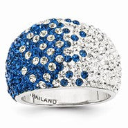 Sterling Silver Swarovski Elements Indianapolis Spirit Domed Ring