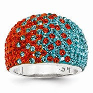 Sterling Silver Swarovski Elements Miami Spirit Domed Ring