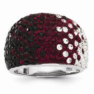 Sterling Silver Swarovski Elements Atlanta Spirit Domed Ring