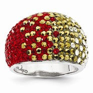 Sterling Silver Swarovski Elements San Francisco Spirit Domed Ring