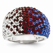 Sterling Silver Swarovski Elements New York Spirit Domed Ring