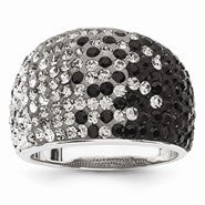 Sterling Silver Swarovski Elements Oakland Spirit Domed Ring