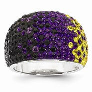 Sterling Silver Swarovski Elements Baltimore Spirit Domed Ring