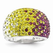 Sterling Silver Swarovski Elements Minneapolis Spirit Domed Ring