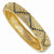 Gold Plated Swarovski Crystal Smokey Blue Zig Zag Bangle Bracelet