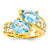 Gold-plated Swarovski Crystal Blue Pear Shape Ring