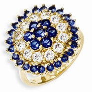 Gold-plated Swarovski Crystal Bullseye Ring