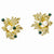 Gold-plated Simulated Pearl & Crystal Floral Earrings