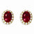 Gold-plated Red CZ Earrings