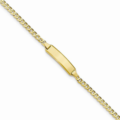 14K Yellow Gold Curb Link Id Bracelet