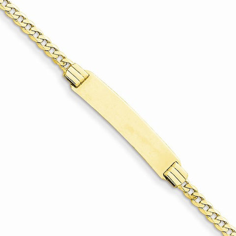 14K Yellow Gold Curb Link Id Bracelet