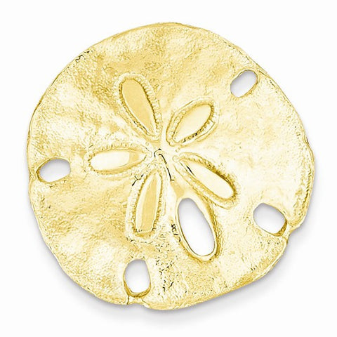 14k Gold Polished Fits up to 8mm on Both Small Sand dollar Slide Pendant, Pendants for Necklace