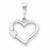 14k White Gold Solid Satin Polished Fancy Heart Pendant, Pendants for Necklace