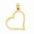 14k Gold Solid Satin Diamond-cut Small Reversible Heart Pendant, Pendants for Necklace