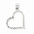 14k White Gold Solid Satin Diamond-cut Small Reversible Heart Pendant, Pendants for Necklace