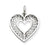 14k White Gold Solid Diamond-cut Fancy Filigree Heart Charm hide-image