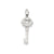 Diamond-cut Key Charm in 14k White Gold