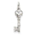 14k White Gold Polished Key Charm hide-image