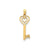 16 Heart & Key Charm in 14k Gold