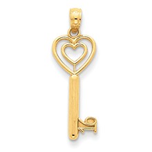 14k Gold 16 Heart & Key Charm hide-image