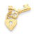 14k Gold Solid Polished Heart & Key Charm hide-image