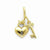 14k Gold Polished Heart & Key Slide Pendant, Pendants for Necklace