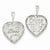 14k White Gold Polished Reversible I Love You Heart Pendant, Pendants for Necklace