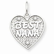 14k White Gold Polished Best Nana in Heart Charm hide-image