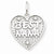 14k White Gold Polished Best Nana in Heart Charm hide-image