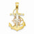 14k Gold Tri-color Mariners Cross Pendant, Pendants for Necklace
