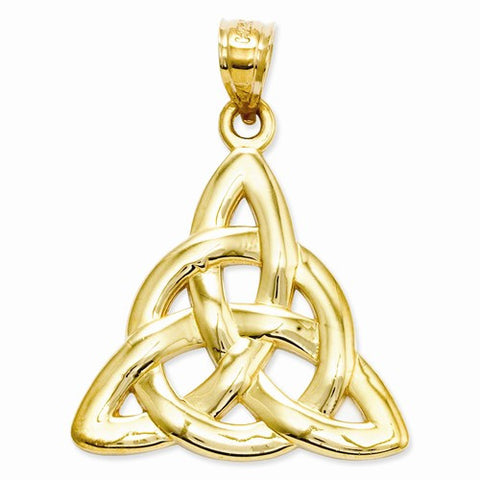 14k Gold Polished Trinity Pendant, Pendants for Necklace