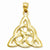 14k Gold Polished Trinity Pendant, Pendants for Necklace