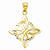 14k Gold Polished Diamond-cut Trinity Pendant, Pendants for Necklace