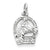 14k White Gold Diamond-cut Horse Head in Horseshoe Charm hide-image