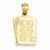 14k Gold Solid Polished Black Jack Pendant, Pendants for Necklace
