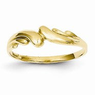 14k Yellow Gold Polished Swirl Dome Ring