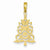 14k Gold Polished Christmas Tree Pendant, Pendants for Necklace